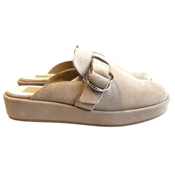 Dolce Vita Suede Buckle Slip-On Clogs Mules Size 7 Taupe Beige NEW WITHOUT BOX - Picture 2 of 5